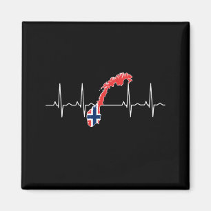 Norwegian Flag Heartbeat Magnet