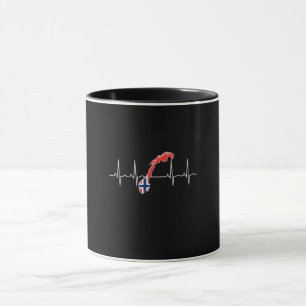 Norwegian Flag Heartbeat Mug