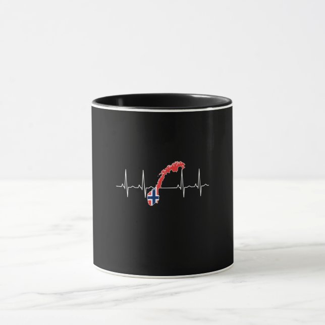 Norwegian Flag Heartbeat Mug (Center)