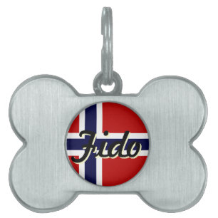 Norwegian Flag - Kongeriket Norge - Norsk Flagg Pet ID Tag