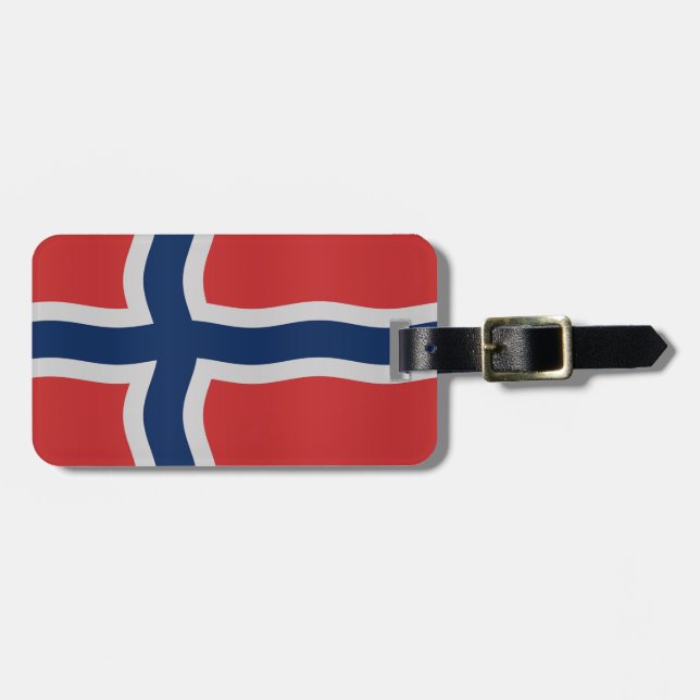 Norwegian flag luggage tag (Front Horizontal)