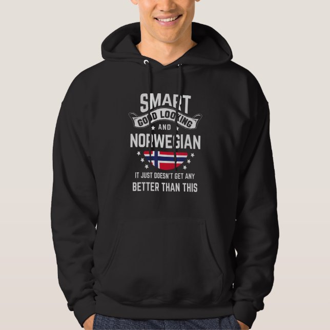 Norwegian Flag Native Pride  Norway Norwegian Root Hoodie (Front)