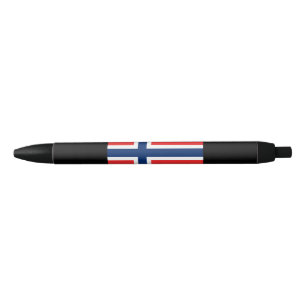Norwegian Flag (Norway) Black Ink Pen