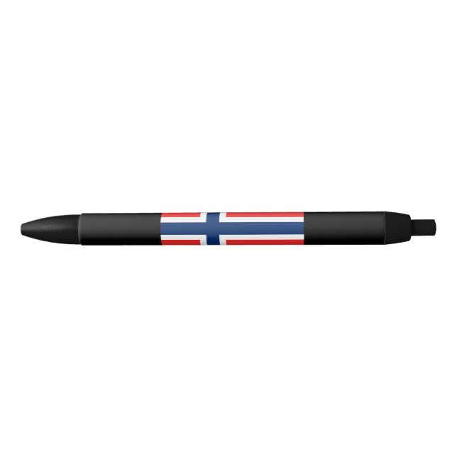 Norwegian Flag (Norway) Black Ink Pen (Front)
