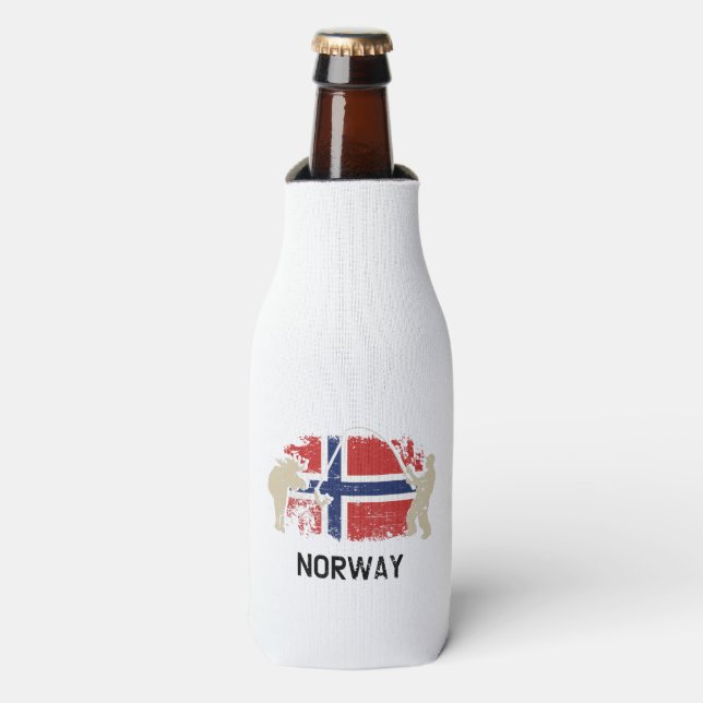 Norwegian Flag Norway Flag Bottle Cooler (Bottle Front)