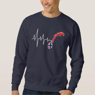Norwegian Flag Norway Flag Norge Heartbeat Sweatshirt