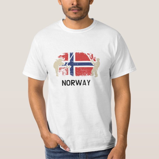 Norwegian Flag Norway Flag T-Shirt (Front)