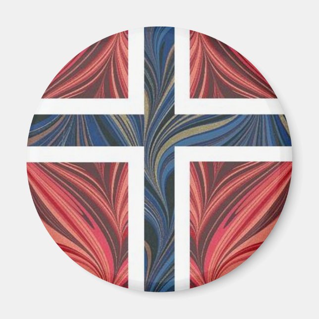 Norwegian Flag Norway Nordic Scandinavian Cross No Magnet (Front)