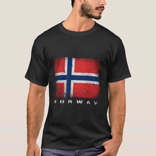 Norwegian Flag Norway Norge T-Shirt (Front)