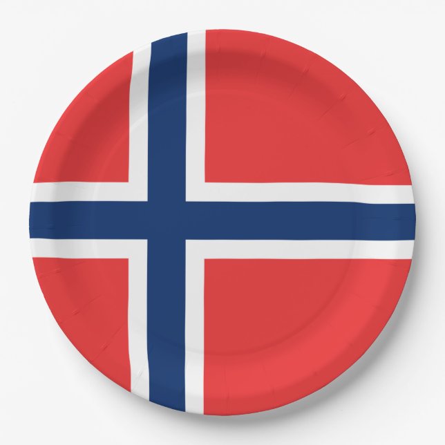 Norwegian Flag (Norway) Paper Plate (Front)