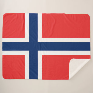 Norwegian Flag (Norway) Sherpa Blanket