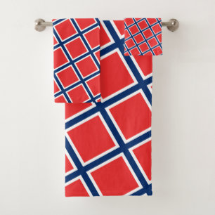 Norwegian Flag & Norway travel, holiday/sport fans Bath Towel Set