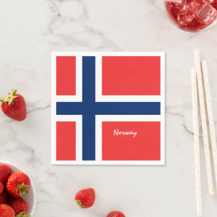Norwegian Flag & Norway travel, holiday/sport fans Napkin