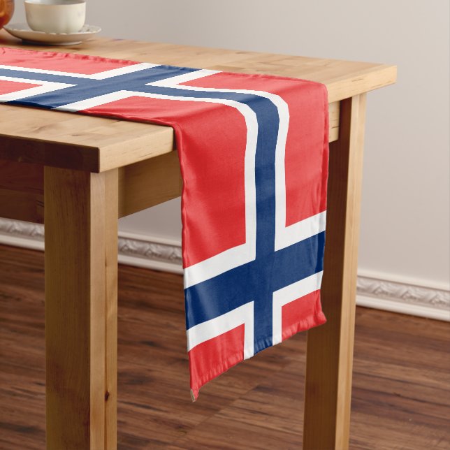 Norwegian Flag & Norway travel, holiday/sport fans Short Table Runner (In Situ)