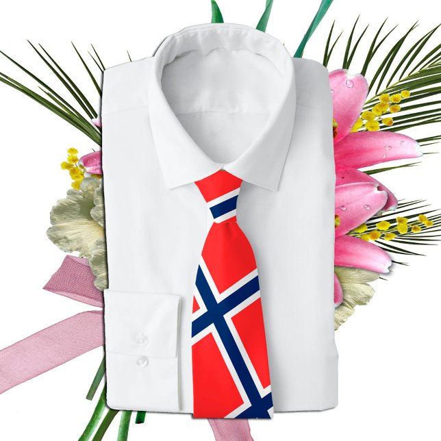 Norwegian Flag & Norway travel, holiday/sport fans Tie (Creator Uploaded)