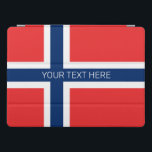Norwegian flag of Norway custom 12.9 inch Apple iPad Pro Cover<br><div class="desc">Norwegian flag of Norway custom 12.9 inch Apple iPad Pro cover with name or monogram. Personalised Christmas or Birthday gift idea for him or her. Country flag protector case design with text template. Folding smart cover that folds into a handy stand with on off function. Novelty tech accessories for school,...</div>