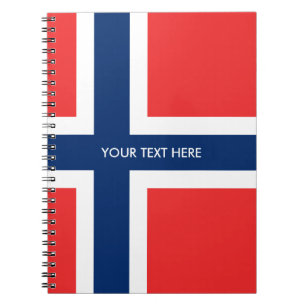 Norwegian flag of Norway custom spiral notebook