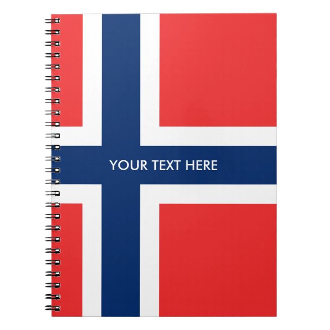 Norwegian flag of Norway custom spiral notebook (Front)