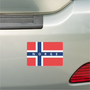 Norwegian flag of Norway custom text bumper Car Magnet