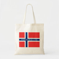 Norwegian flag of Norway custom tote bag