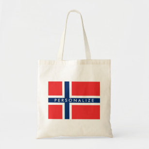 Norwegian flag of Norway custom tote bag