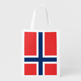 Norwegian flag of Norway grocery shopping bag