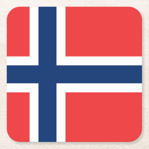 Norwegian flag of Norway paper drink coasters