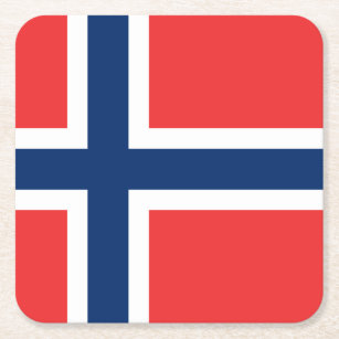 Norwegian flag of Norway paper drink coasters