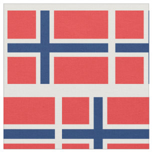 Norwegian flag pattern custom fabric DIY textile