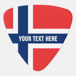 Norwegian flag personalised guitar pick