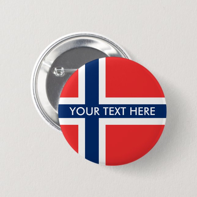 Norwegian flag pinback buttons (Front & Back)
