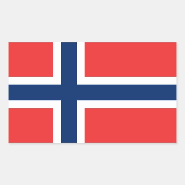 Norwegian Flag Rectangular Sticker (Front)