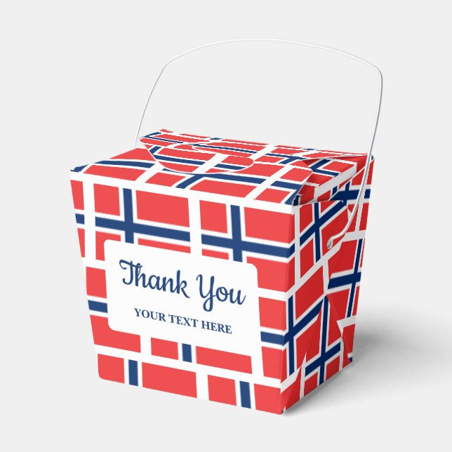 Norwegian flag Scandinavian pride Favour Box (Front Side)