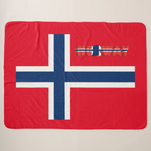 Norwegian flag sherpa blanket