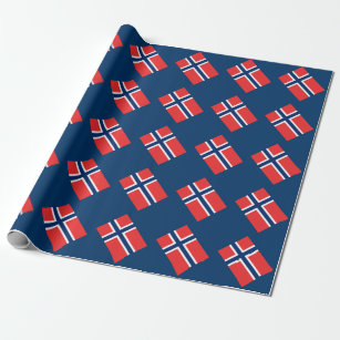 Norwegian flag wrapping paper   Norway gift wrap
