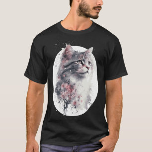 Norwegian Forest Cat Cherry Blossom Japanese Sakur T-Shirt