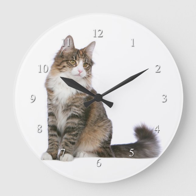 Norwegian Forest Cat Clock (Front)