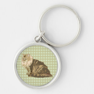 Norwegian forest cat key ring