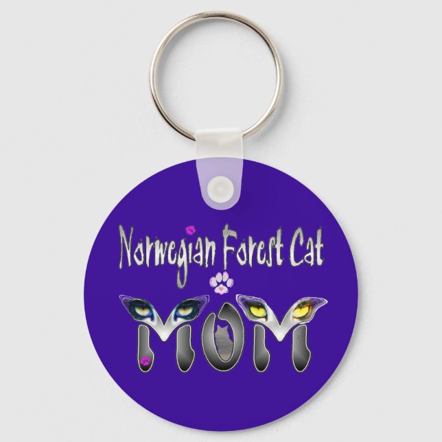 Norwegian Forest Cat Mum Gifts Key Ring (Front)