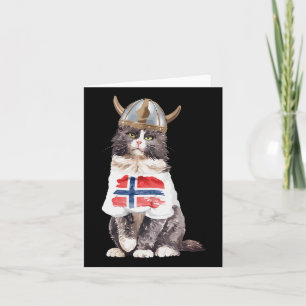 Norwegian Forest Cat Norway Flag  Card