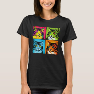 Norwegian Forest Cat Pop Illustration Colorful  6 T-Shirt