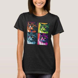 Norwegian Forest Cat Pop Illustration Colourful 2 T-Shirt