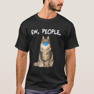 Norwegian Forest Ew People  Cat Wearing Face Mask T-Shirt