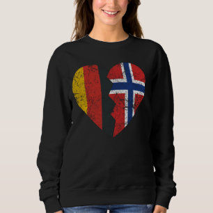 Norwegian German Flag Heart Germany Norway Flag Ro Sweatshirt