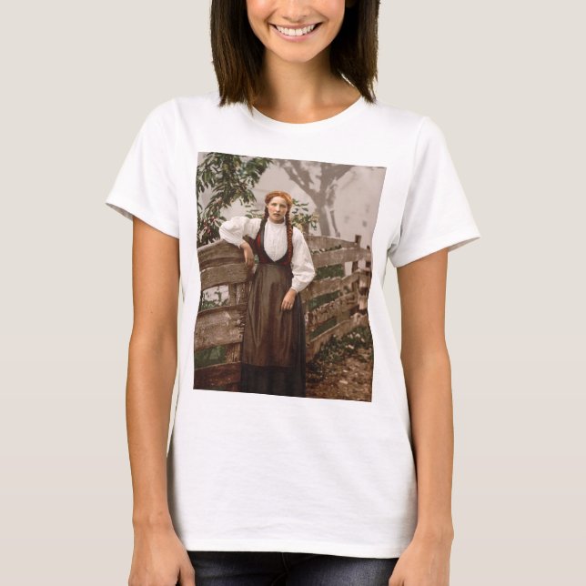 Norwegian Girl from Hardanger (c. 1900) T-Shirt (Front)