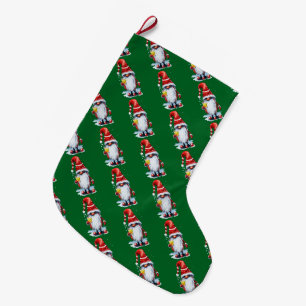 Norwegian Gnome Holding A Hot Toddy Large Christmas Stocking
