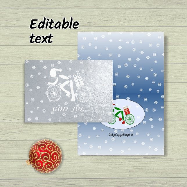 Norwegian God Jul Christmas cyclist Foil Card (Creator Uploaded)