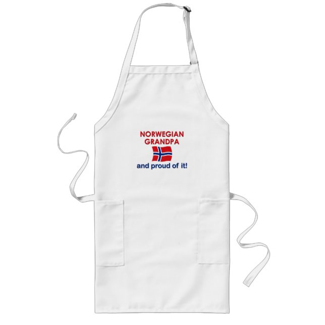Norwegian Grandpa-Proud of it Long Apron (Front)