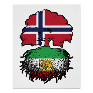 Norwegian Grown Iranian Roots Lion and Sun Poster