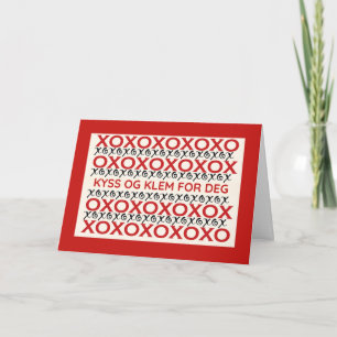 Norwegian Heartfelt Hugs and Kisses for You Card